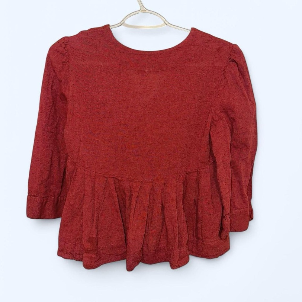 Free People Women's Red V-Neck Top - Picture 5 of 6